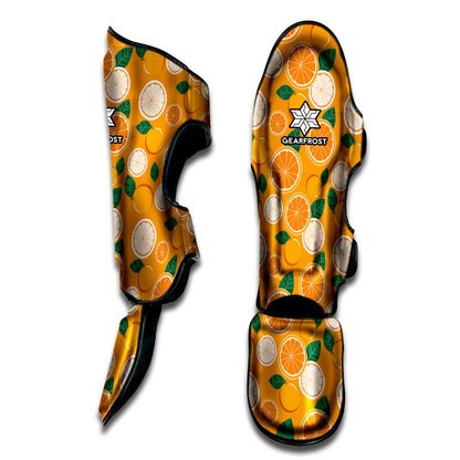 Cute Orange Fruit Pattern Print Muay Thai Shin Guard