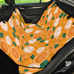 Cute Orange Fruit Pattern Print Pet Car Back Seat Cover
