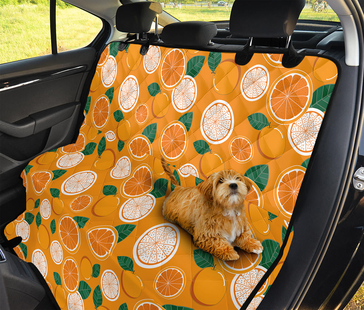Cute Orange Fruit Pattern Print Pet Car Back Seat Cover