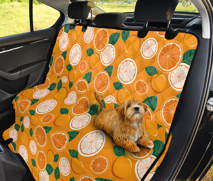 Cute Orange Fruit Pattern Print Pet Car Back Seat Cover