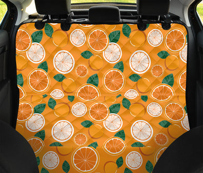 Cute Orange Fruit Pattern Print Pet Car Back Seat Cover
