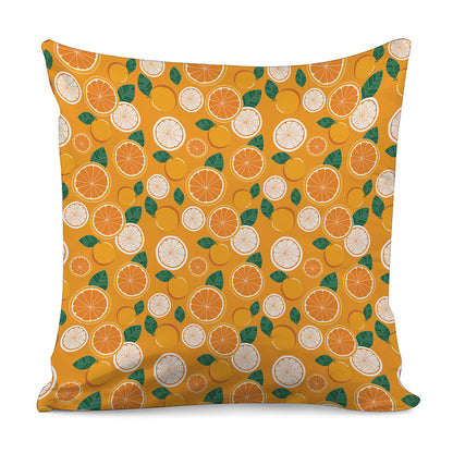 Cute Orange Fruit Pattern Print Pillow Cover