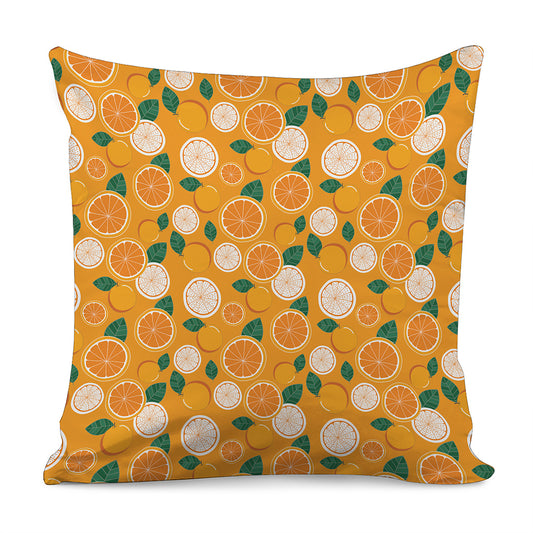 Cute Orange Fruit Pattern Print Pillow Cover