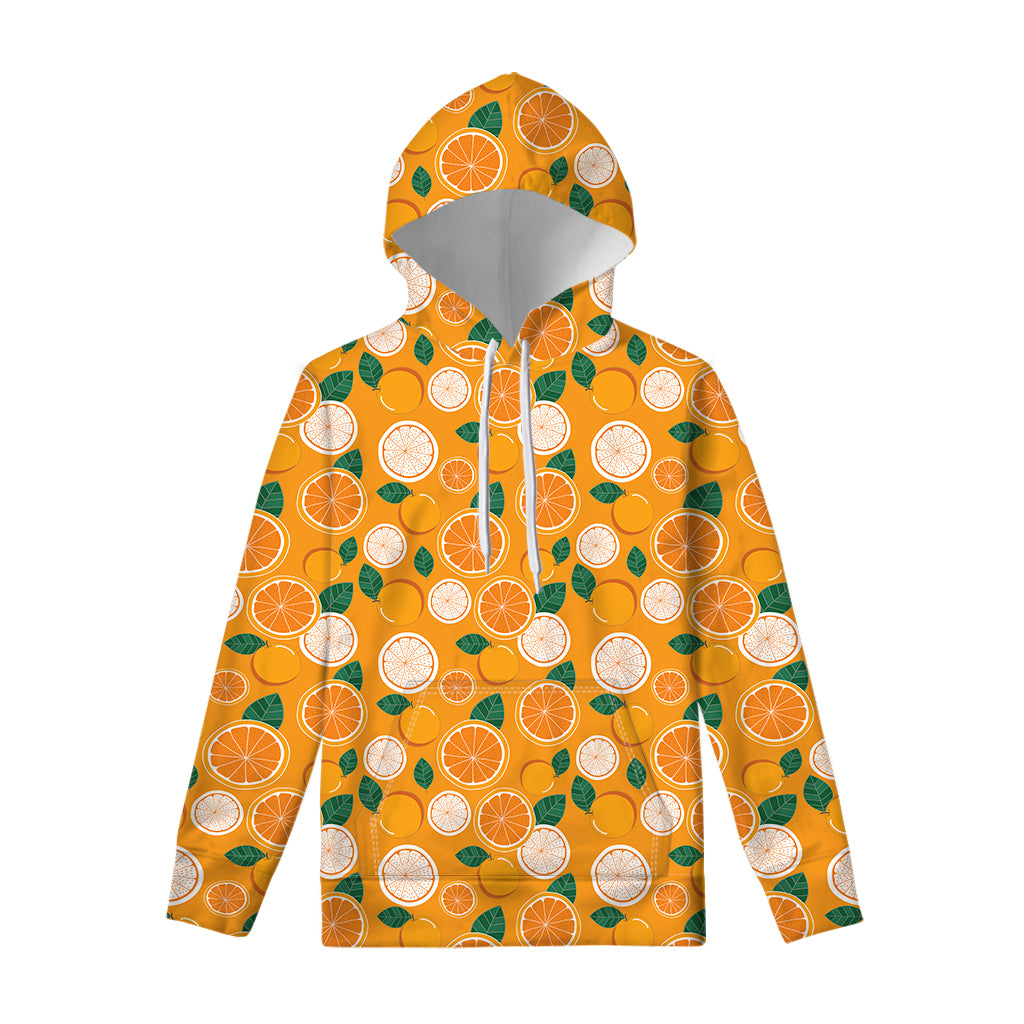 Cute Orange Fruit Pattern Print Pullover Hoodie