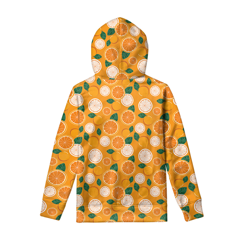 Cute Orange Fruit Pattern Print Pullover Hoodie