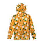 Cute Orange Fruit Pattern Print Pullover Hoodie