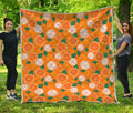 Cute Orange Fruit Pattern Print Quilt
