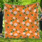 Cute Orange Fruit Pattern Print Quilt