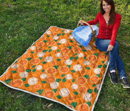 Cute Orange Fruit Pattern Print Quilt
