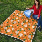 Cute Orange Fruit Pattern Print Quilt