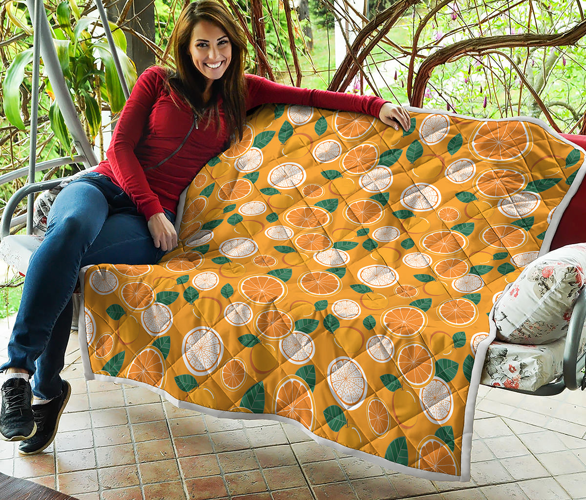 Cute Orange Fruit Pattern Print Quilt