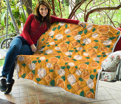 Cute Orange Fruit Pattern Print Quilt