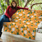 Cute Orange Fruit Pattern Print Quilt