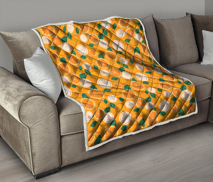Cute Orange Fruit Pattern Print Quilt