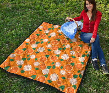 Cute Orange Fruit Pattern Print Quilt