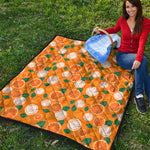 Cute Orange Fruit Pattern Print Quilt