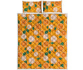 Cute Orange Fruit Pattern Print Quilt Bed Set