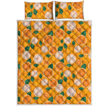 Cute Orange Fruit Pattern Print Quilt Bed Set