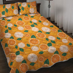 Cute Orange Fruit Pattern Print Quilt Bed Set