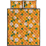 Cute Orange Fruit Pattern Print Quilt Bed Set