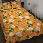 Cute Orange Fruit Pattern Print Quilt Bed Set