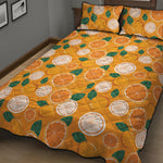 Cute Orange Fruit Pattern Print Quilt Bed Set
