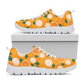 Cute Orange Fruit Pattern Print White Running Shoes
