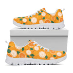 Cute Orange Fruit Pattern Print White Sneakers