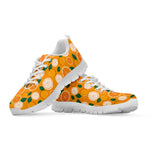 Cute Orange Fruit Pattern Print White Sneakers