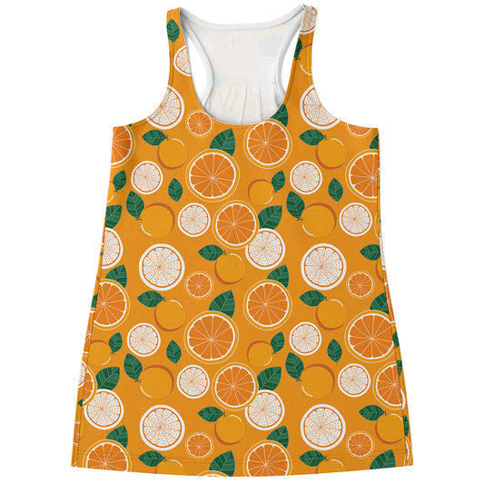 Cute Orange Fruit Pattern Print Women's Racerback Tank Top