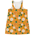 Cute Orange Fruit Pattern Print Women's Racerback Tank Top