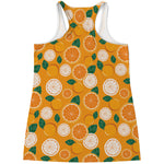 Cute Orange Fruit Pattern Print Women's Racerback Tank Top