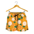 Cute Orange Fruit Pattern Print Women's Shorts
