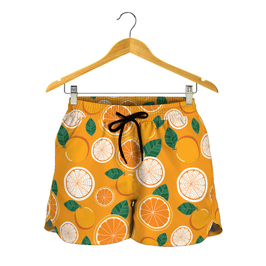 Cute Orange Fruit Pattern Print Women's Shorts
