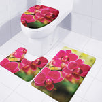 Cute Orchid Print 3 Piece Bath Mat Set