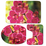 Cute Orchid Print 3 Piece Bath Mat Set