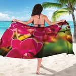 Cute Orchid Print Beach Sarong Wrap