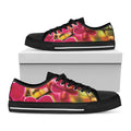 Cute Orchid Print Black Low Top Sneakers
