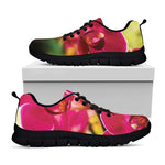 Cute Orchid Print Black Sneakers