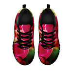Cute Orchid Print Black Sneakers