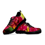 Cute Orchid Print Black Sneakers