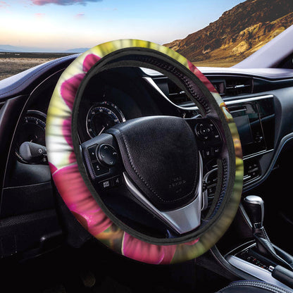 Cute Orchid Print Car Steering Wheel Cover