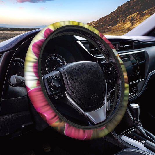 Cute Orchid Print Car Steering Wheel Cover