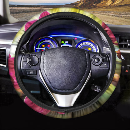 Cute Orchid Print Car Steering Wheel Cover