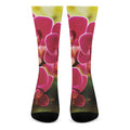 Cute Orchid Print Crew Socks