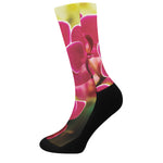 Cute Orchid Print Crew Socks