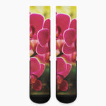 Cute Orchid Print Crew Socks