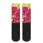 Cute Orchid Print Crew Socks