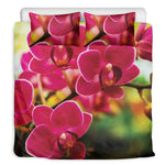 Cute Orchid Print Duvet Cover Bedding Set