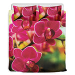 Cute Orchid Print Duvet Cover Bedding Set